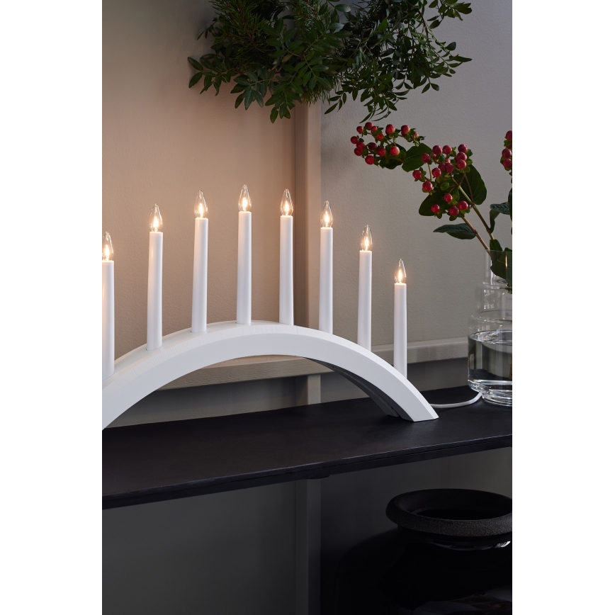 Markslöjd 705954 - Ziemassvētku svečturis AVENTO 9xE10/3W/230V balta