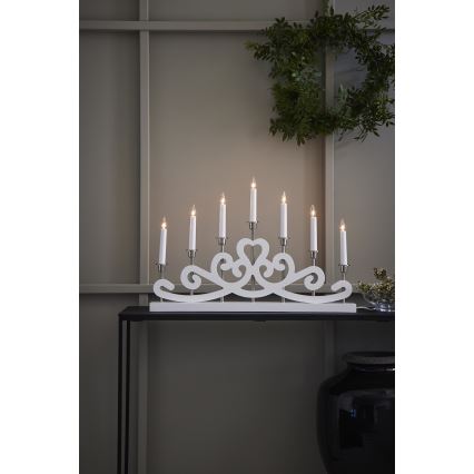 Markslöjd 705965 - Ziemassvētku svečturis NIGHTFALL 7xE10/3W/230V balta