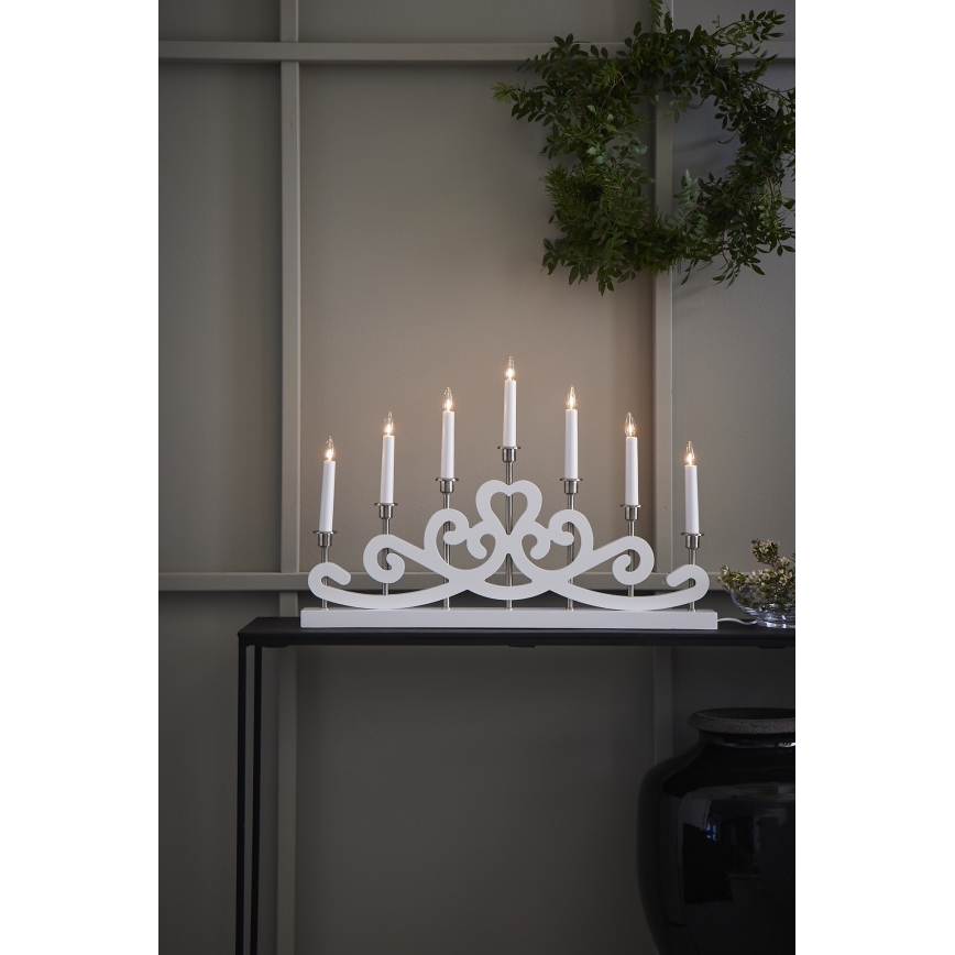 Markslöjd 705965 - Ziemassvētku svečturis NIGHTFALL 7xE10/3W/230V balta