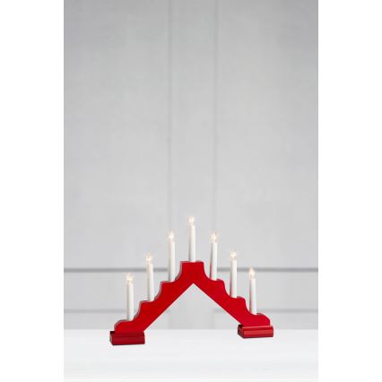 Markslöjd 706050 - LED Ziemassvētku svečturis EVELIN 7xLED/0,06W/6xAA balta