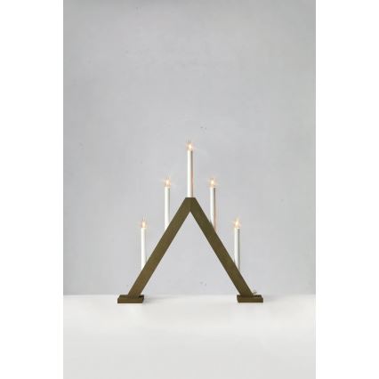 Markslöjd 706224 - Ziemassvētku svečturis ARIELE 5xE10/3W/230V priede/brūna