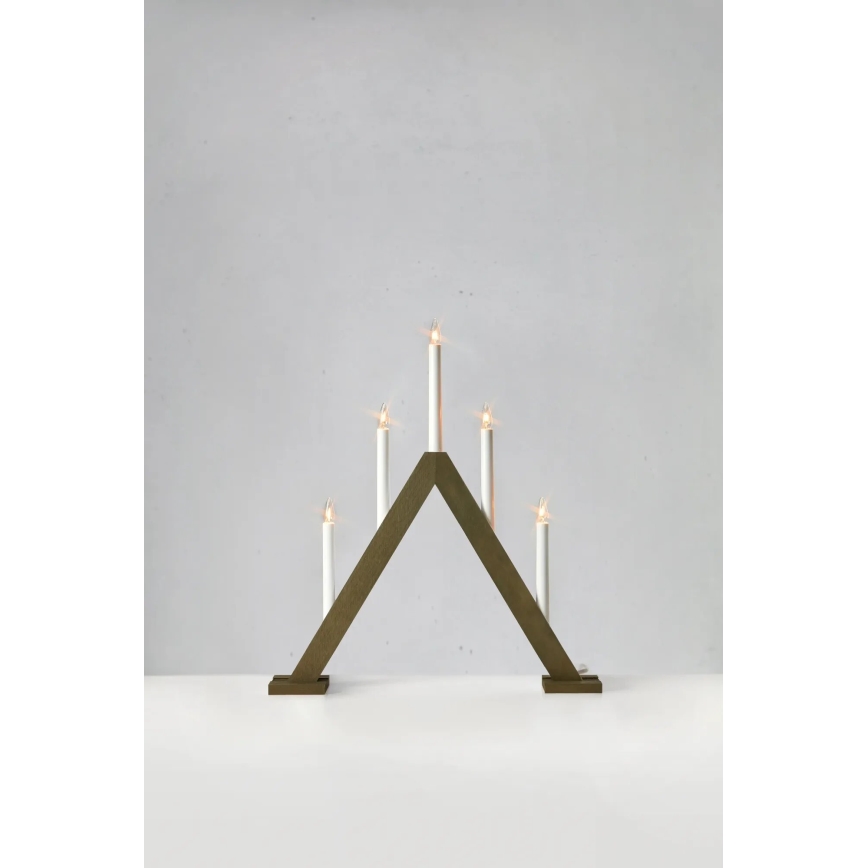 Markslöjd 706224 - Ziemassvētku svečturis ARIELE 5xE10/3W/230V priede/brūna