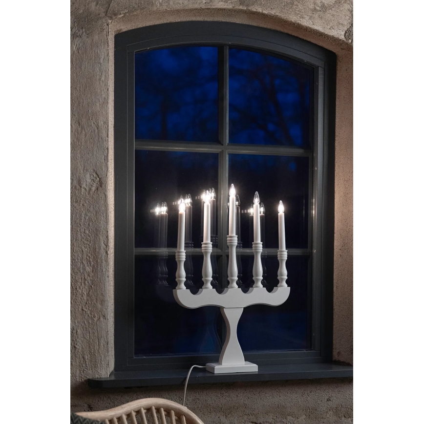 Markslöjd 706278 - Ziemassvētku svečturis SVANEHOLM 5xE10/3W/230V priede/balta