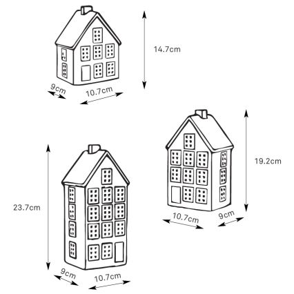Markslöjd 706348 - KOMPLEKTS 3x uzlādējamas Ziemassvētku dekorācijas ar regulējamu spilgtumu PORTREE LED/0,1W/3,7V 150 mAh + tālvadība