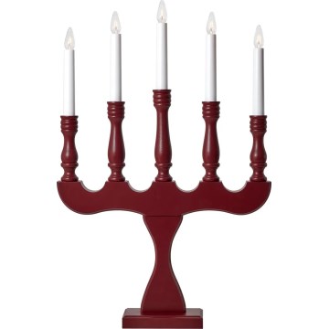 Markslöjd 706373 - Ziemassvētku svečturis SVANEHOLM 5xE10/3W/230V priede/sarkana