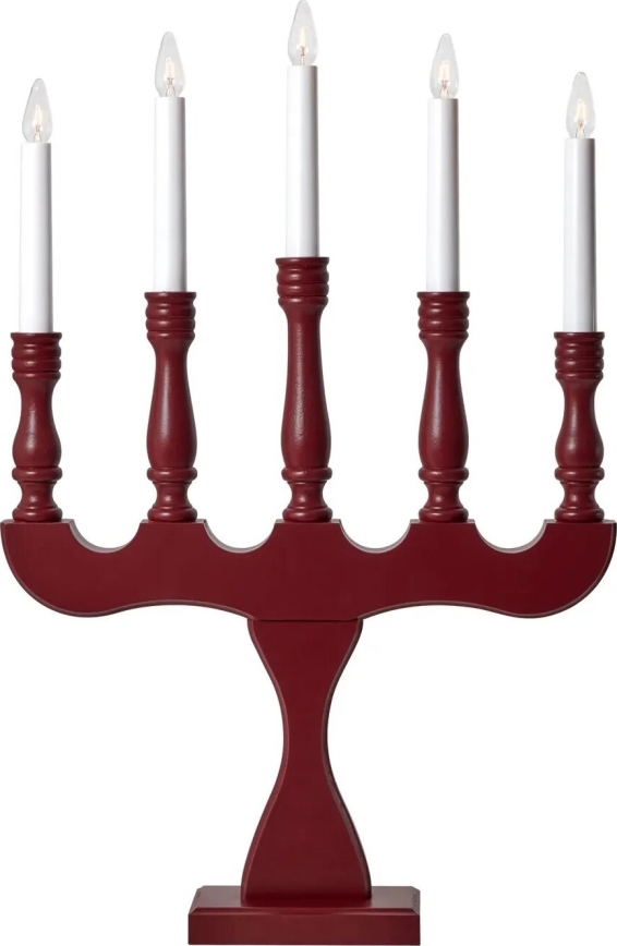 Markslöjd 706373 - Ziemassvētku svečturis SVANEHOLM 5xE10/3W/230V priede/sarkana