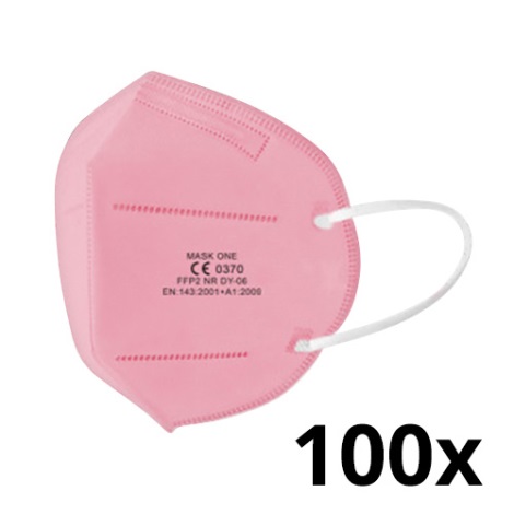 Mask One respirators bērnu izmērs FFP2 NR - CE 0370 rozā 100gab