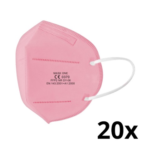 Mask One respirators bērnu izmērs FFP2 NR - CE 0370 rozā 20gab