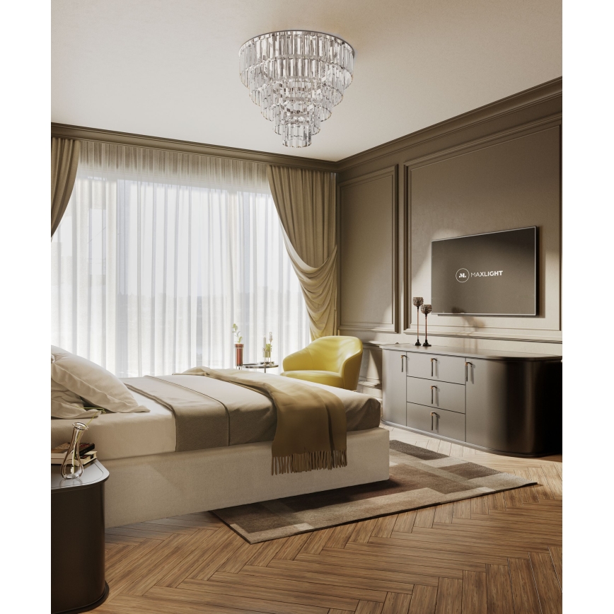 MAXLIGHT C0137 - Griestu lampa MONACO 15xG9/40W/230V d. 60 cm spīdīgi hromēts