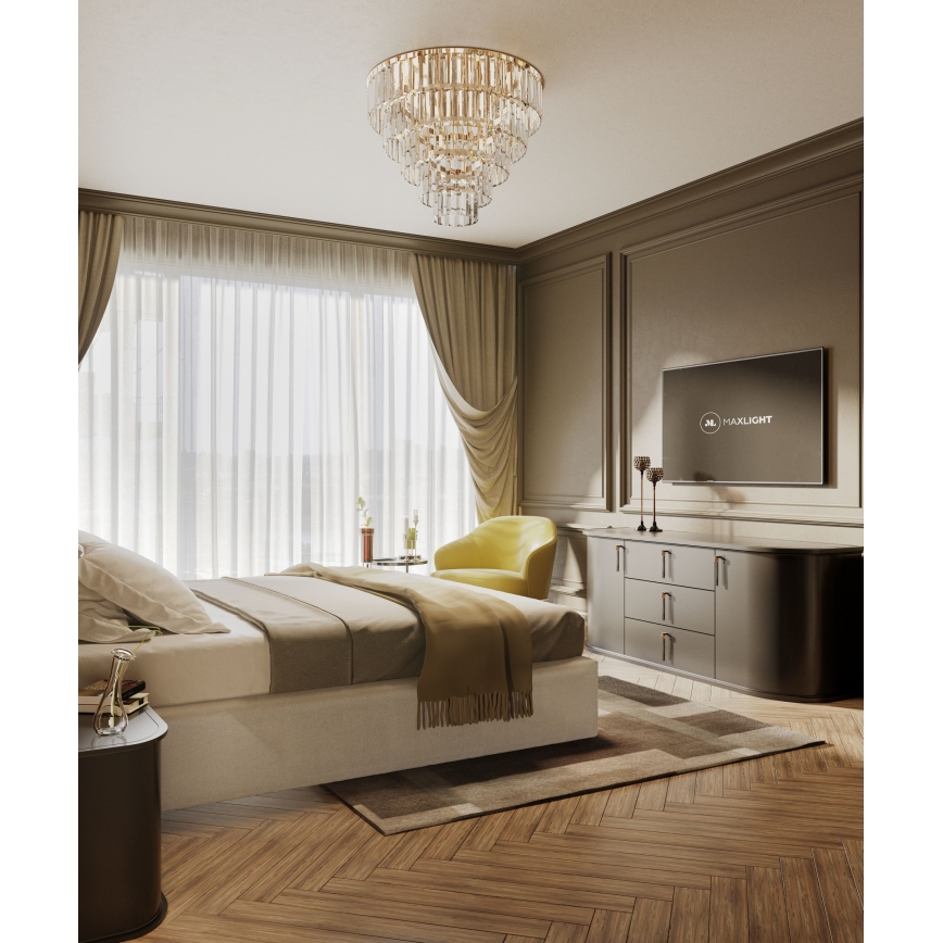 MAXLIGHT C0224 - Griestu lampa MONACO 16xG9/40W/230V d. 80 cm zelta