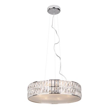 MAXLIGHT P0236 - Lustra ar auklu DIAMANTE 5xG9/42W/230V d. 38 cm spīdīgi hromēts