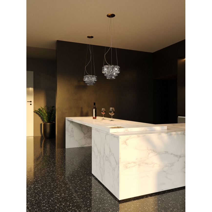 MAXLIGHT P0259 - Lustra ar auklu MONACO 9xG9/40W/230V d. 42 cm spīdīgi hromēts