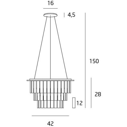MAXLIGHT P0259 - Lustra ar auklu MONACO 9xG9/40W/230V d. 42 cm spīdīgi hromēts
