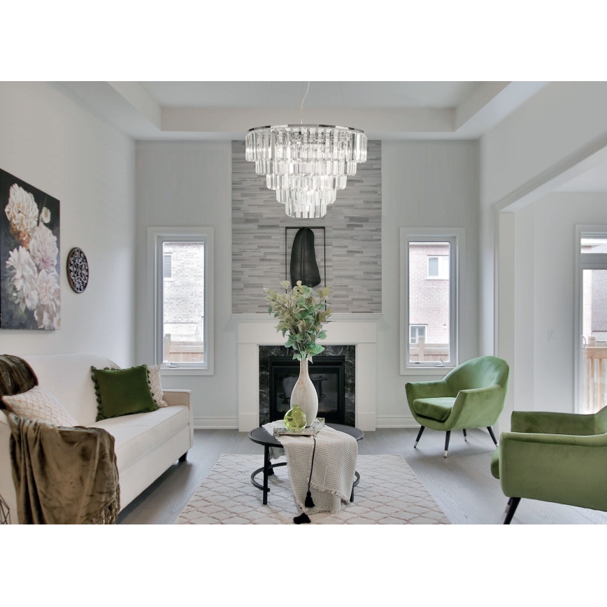 MAXLIGHT P0260 - Lustra ar auklu MONACO 15xG9/40W/230V d. 60 cm spīdīgi hromēts
