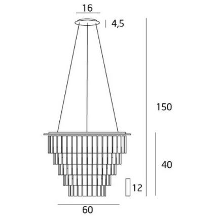 MAXLIGHT P0260 - Lustra ar auklu MONACO 15xG9/40W/230V d. 60 cm spīdīgi hromēts