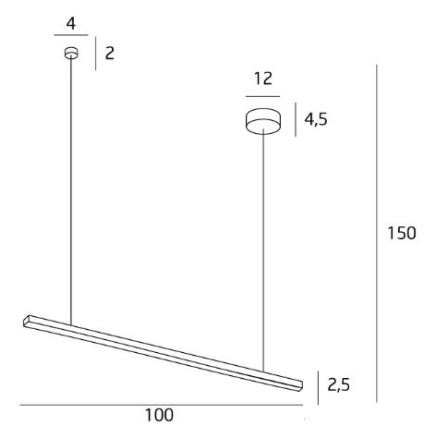 MAXLIGHT P0310D - LED Aptumšojama lustra ar auklu TRIO LED/12W/230V melna