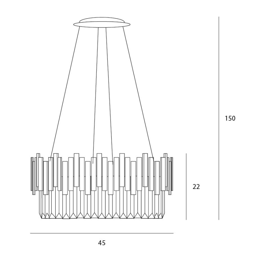 MAXLIGHT P0368 - Lustra ar auklu TREND 8xE14/40W/230V d. 45 cm zelta
