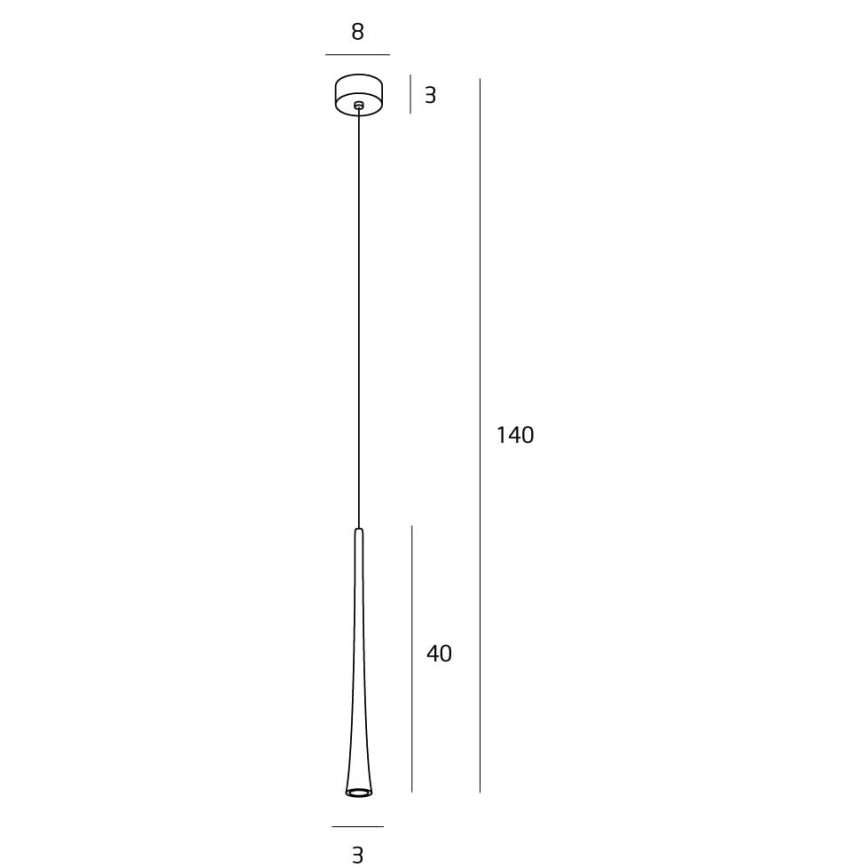MAXLIGHT P0372 - LED Lustra ar auklu KAFIJA LED/7W/230V d. 3 cm melna