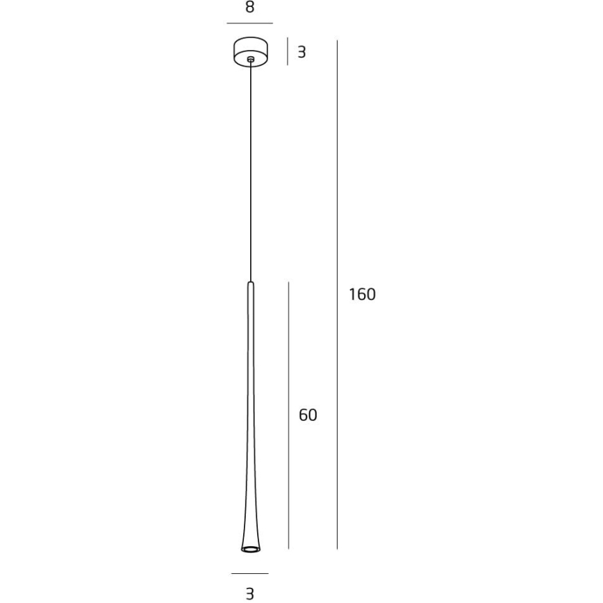 MAXLIGHT P0373 - LED Lustra ar auklu KAFIJA LED/7W/230V d. 3 cm melna