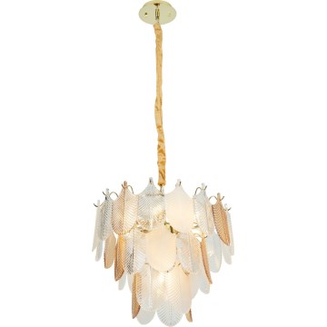 MAXLIGHT P0417 - Lustra ar ķēdi ARWENA 7xE14/40W/230V d. 50 cm zelta