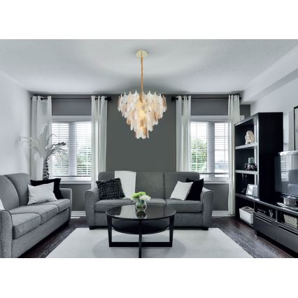 MAXLIGHT P0417 - Lustra ar ķēdi ARWENA 7xE14/40W/230V d. 50 cm zelta