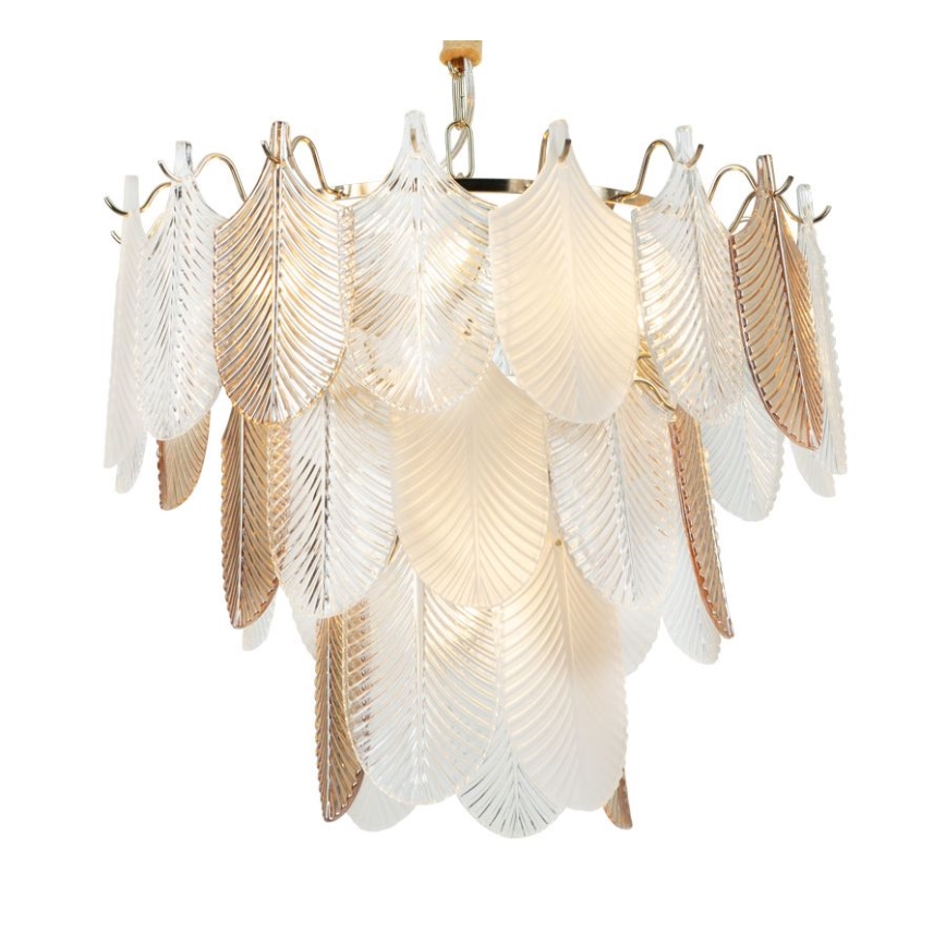 MAXLIGHT P0417 - Lustra ar ķēdi ARWENA 7xE14/40W/230V d. 50 cm zelta
