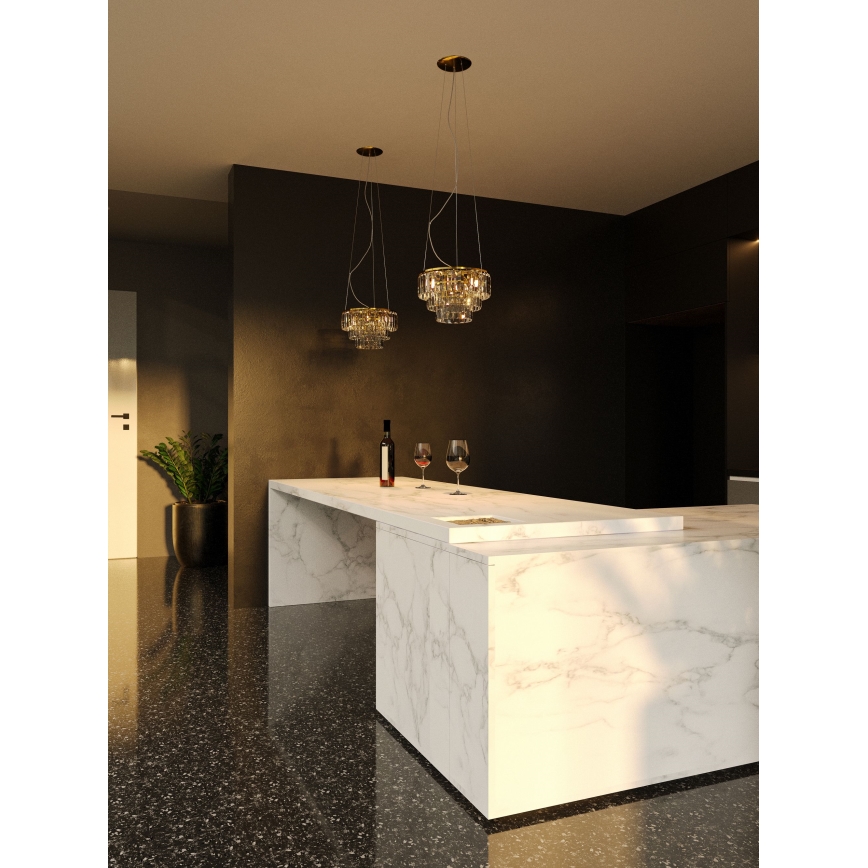 MAXLIGHT P0423 - Lustra ar auklu MONACO 9xG9/40W/230V d. 42 cm zelta