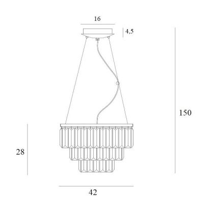 MAXLIGHT P0423 - Lustra ar auklu MONACO 9xG9/40W/230V d. 42 cm zelta
