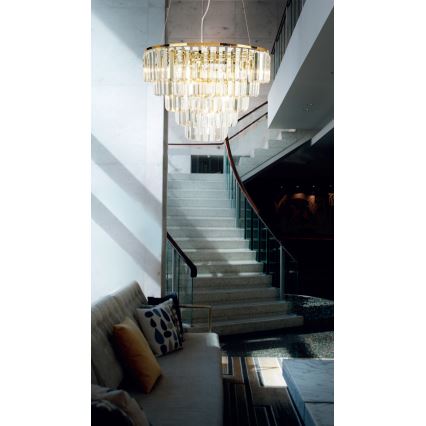 MAXLIGHT P0424 - Lustra ar auklu MONACO 15xG9/40W/230V d. 60 cm zelta