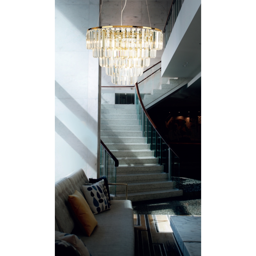 MAXLIGHT P0424 - Lustra ar auklu MONACO 15xG9/40W/230V d. 60 cm zelta