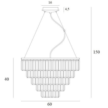 MAXLIGHT P0424 - Lustra ar auklu MONACO 15xG9/40W/230V d. 60 cm zelta