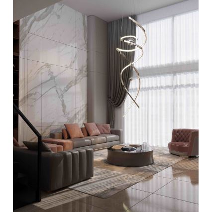 MAXLIGHT P0482D - LED Aptumšojama lustra ar auklu RITZ LED/100W/230V d. 60 cm CRI 90 spīdīgi hromēts