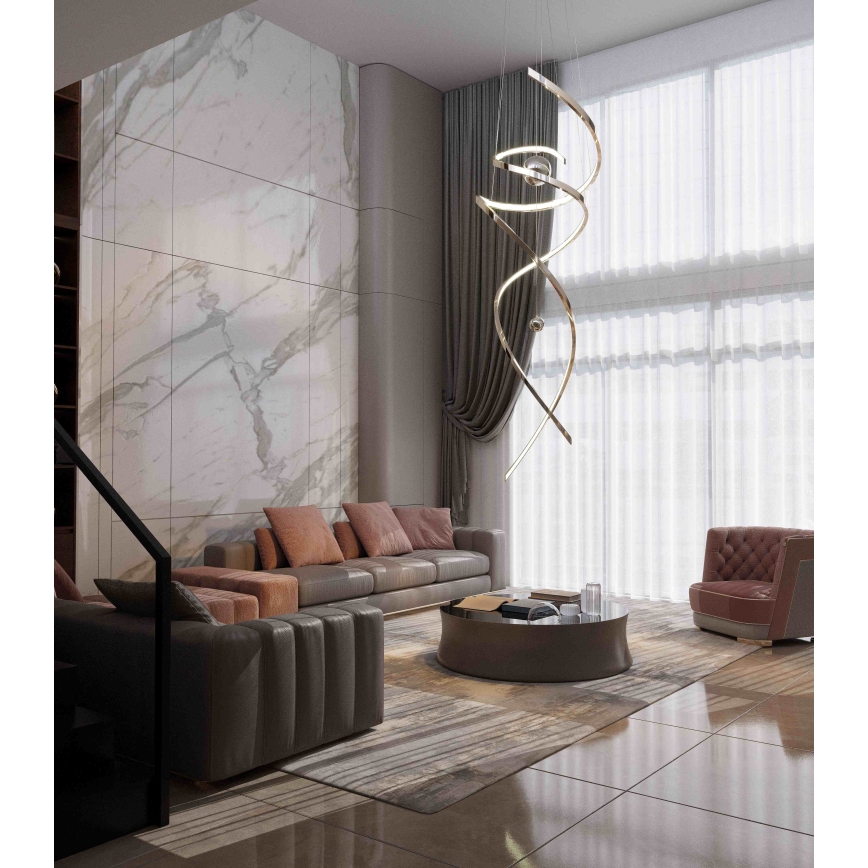 MAXLIGHT P0482D - LED Aptumšojama lustra ar auklu RITZ LED/100W/230V d. 60 cm CRI 90 spīdīgi hromēts