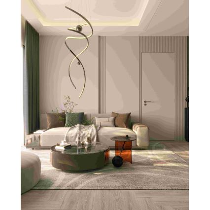 MAXLIGHT P0482D - LED Aptumšojama lustra ar auklu RITZ LED/100W/230V d. 60 cm CRI 90 spīdīgi hromēts