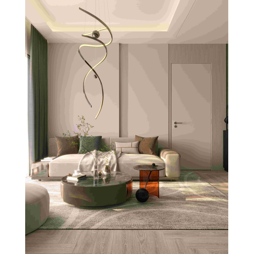MAXLIGHT P0482D - LED Aptumšojama lustra ar auklu RITZ LED/100W/230V d. 60 cm CRI 90 spīdīgi hromēts