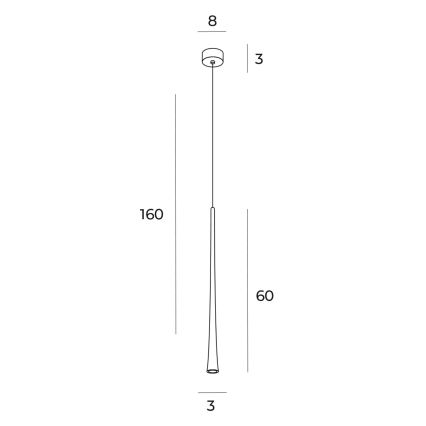 MAXLIGHT P0485 - LED Lustra ar auklu KAFIJA LED/7W/230V d. 3 cm zelta