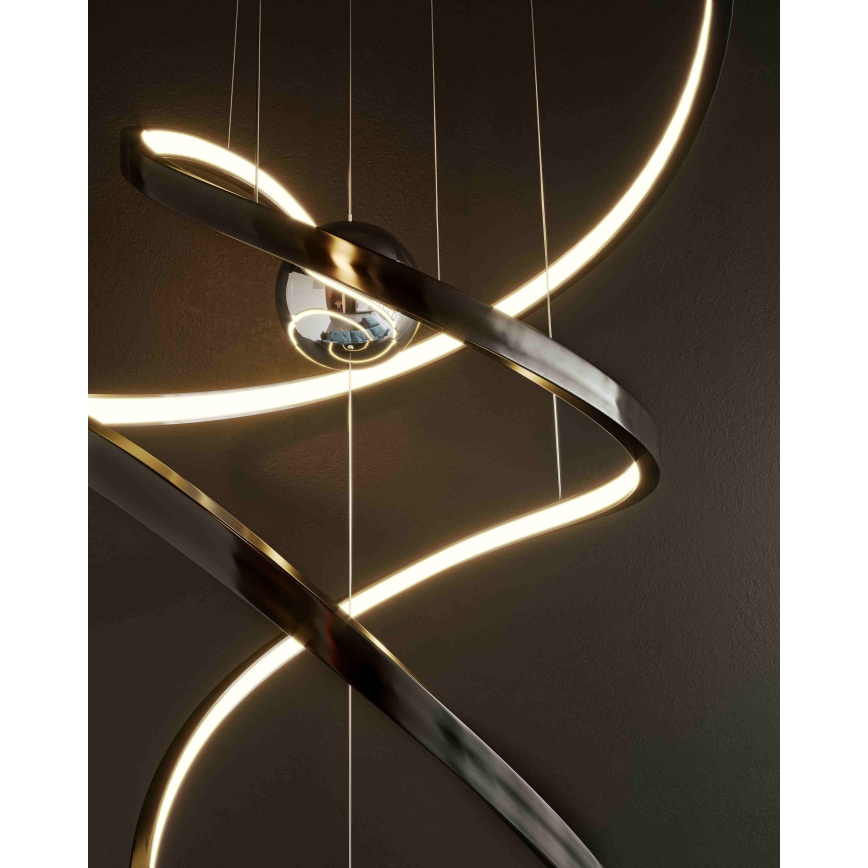 MAXLIGHT P0500D - LED Aptumšojama lustra ar auklu RITZ LED/100W/230V d. 60 cm CRI 90 melna
