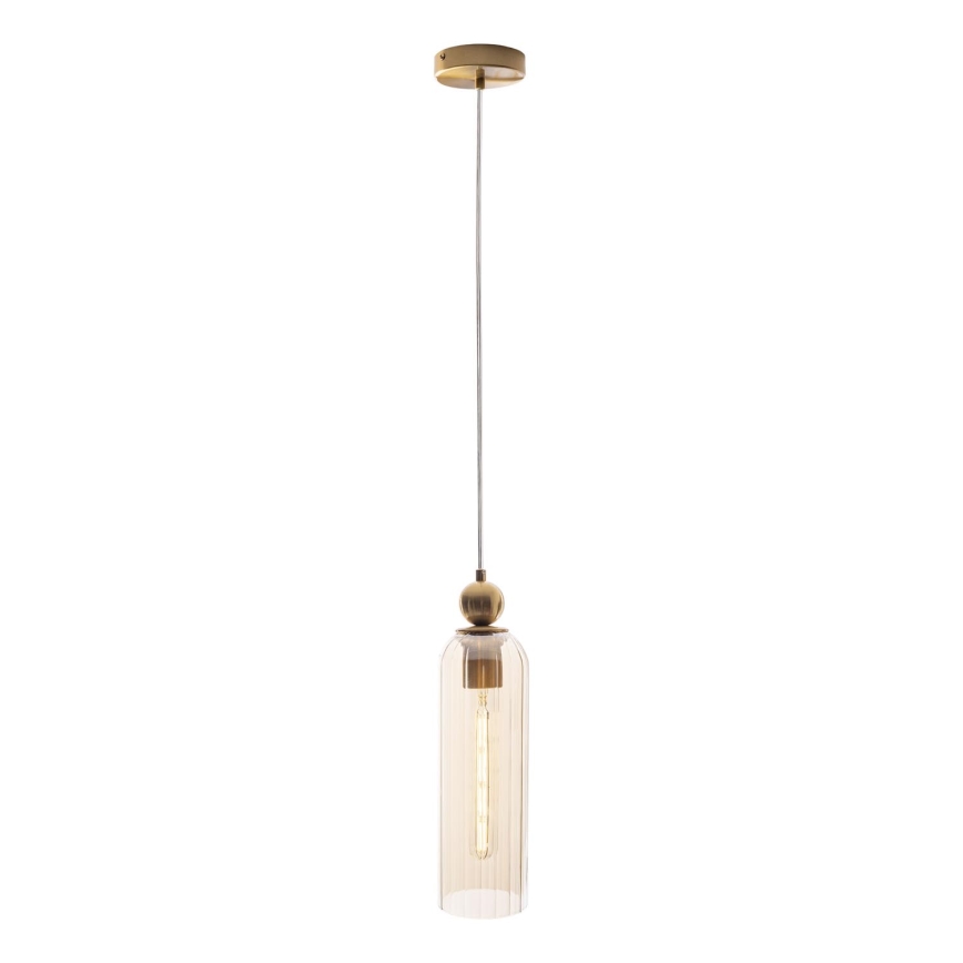 MAXLIGHT P0510 - Lustra ar auklu CAMPANILA 1xE27/40W/230V d. 10 cm misiņš/bēša
