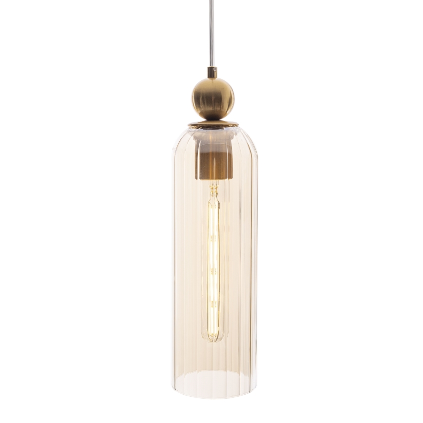 MAXLIGHT P0510 - Lustra ar auklu CAMPANILA 1xE27/40W/230V d. 10 cm misiņš/bēša