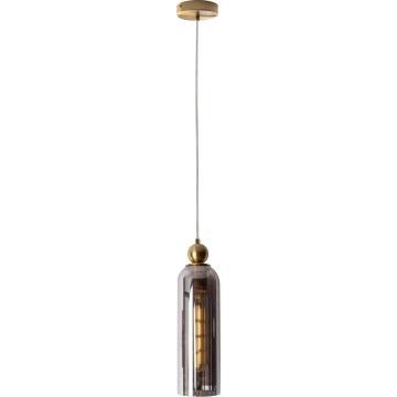 MAXLIGHT P0511 - Lustra ar auklu CAMPANILA 1xE27/40W/230V d. 10 cm misiņš/pelēka