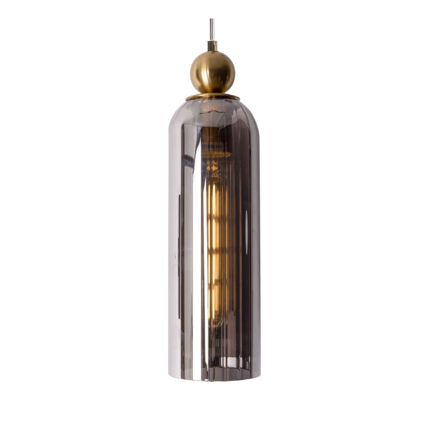 MAXLIGHT P0511 - Lustra ar auklu CAMPANILA 1xE27/40W/230V d. 10 cm misiņš/pelēka