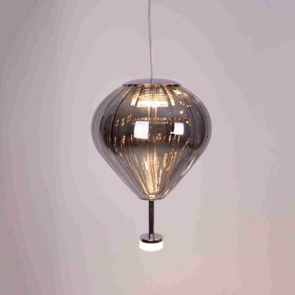 MAXLIGHT P0526D - LED Aptumšojama lustra ar auklu PALLONCINI 11xLED/6W/230V d. 45 cm caurspīdīga/bēša/dūmakains