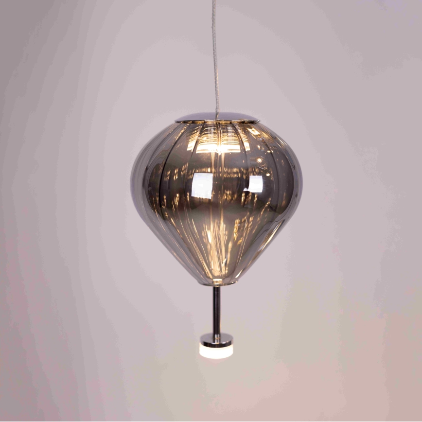 MAXLIGHT P0526D - LED Aptumšojama lustra ar auklu PALLONCINI 11xLED/6W/230V d. 45 cm caurspīdīga/bēša/dūmakains