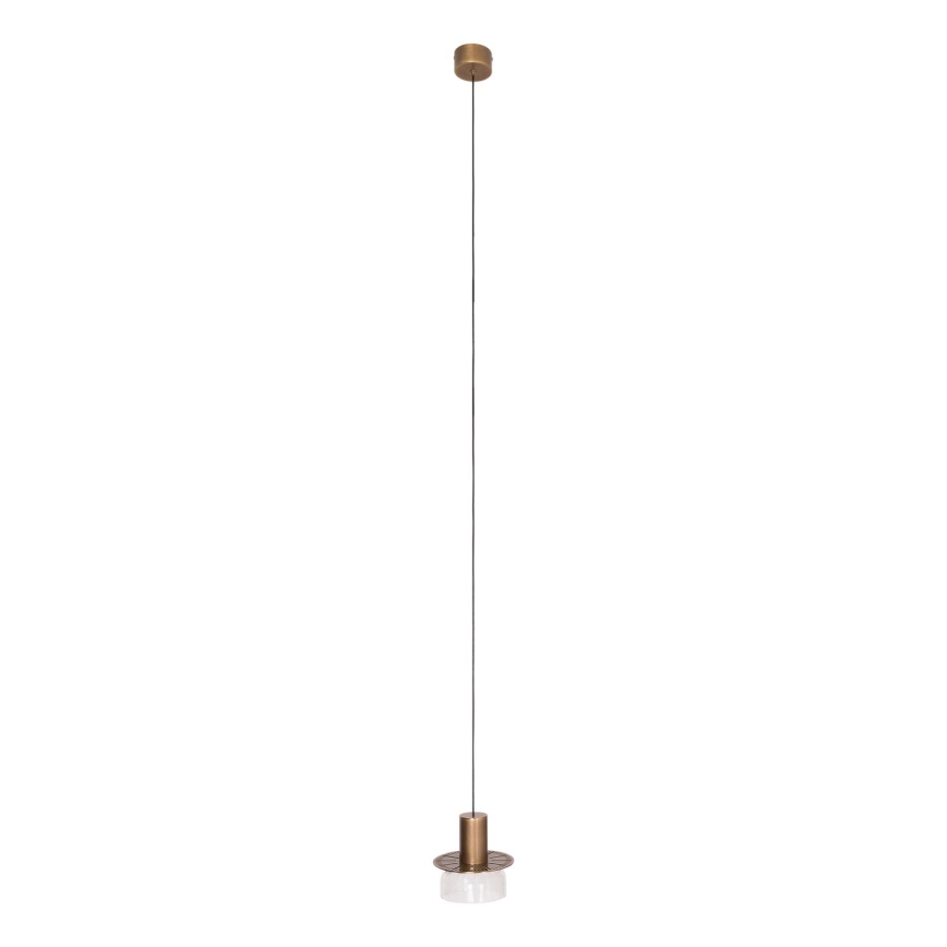 MAXLIGHT P0530 - LED Lustra ar auklu SIGNATURE LED/8W/230V d. 15 cm misiņš/caurspīdīga