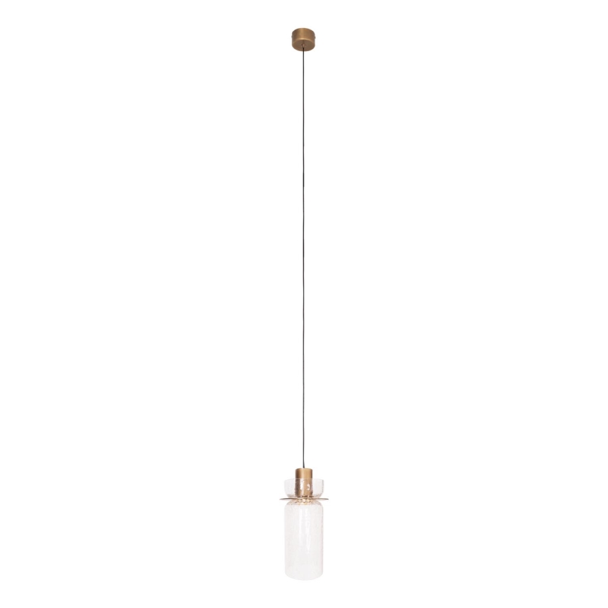 MAXLIGHT P0531 - LED Lustra ar auklu SIGNATURE LED/8W/230V d. 15 cm misiņš/caurspīdīga