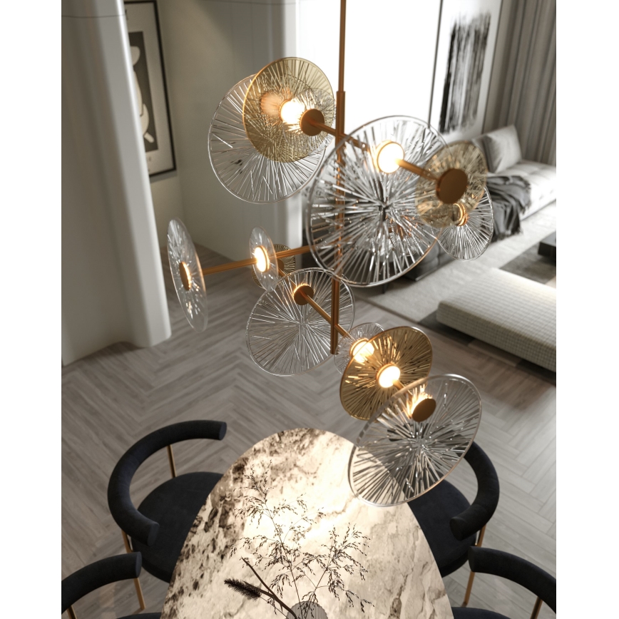 MAXLIGHT P0541 - LED Lustra ar stieni ALLURE 14xLED/5W/230V d. 60 cm zelta