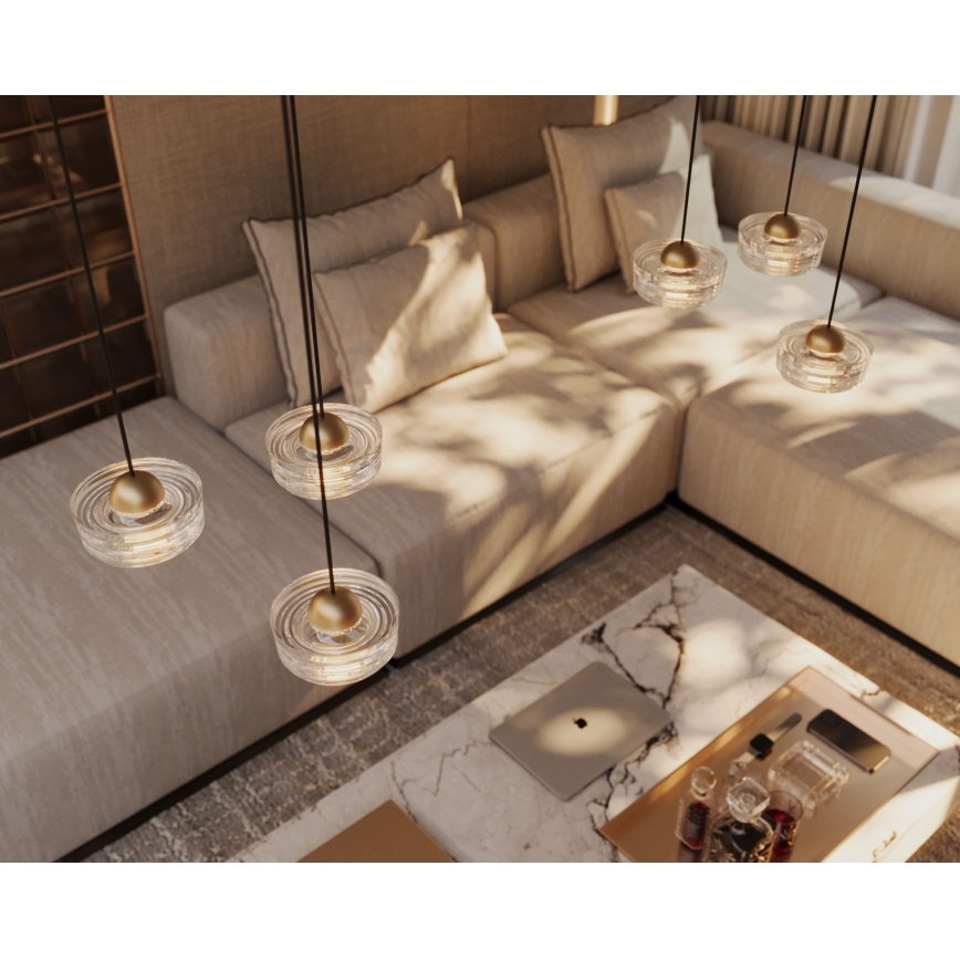 MAXLIGHT P0543 - LED Lustra ar auklu LIPARI LED/22W/230V d. 35 cm caurspīdīga