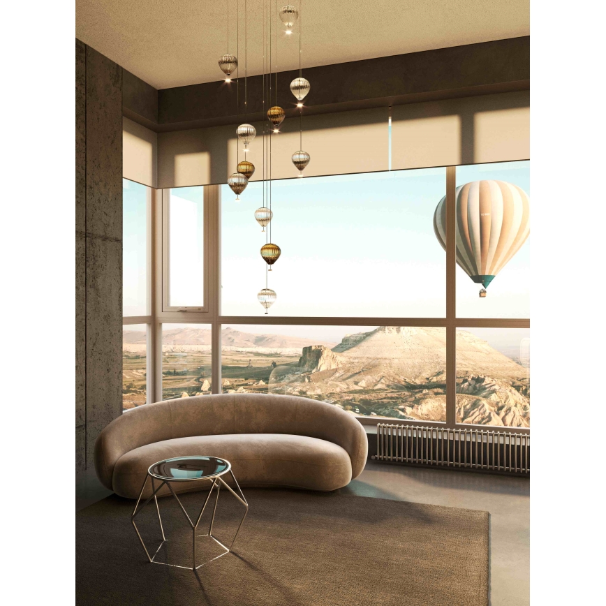MAXLIGHT P0576 - LED Lustra ar auklu PALLONCINI 2xLED/3W/230V d. 12 cm dūmakains