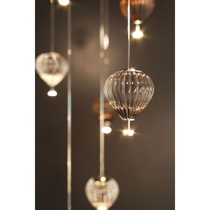MAXLIGHT P0576 - LED Lustra ar auklu PALLONCINI 2xLED/3W/230V d. 12 cm dūmakains