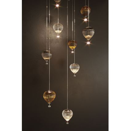 MAXLIGHT P0576 - LED Lustra ar auklu PALLONCINI 2xLED/3W/230V d. 12 cm dūmakains